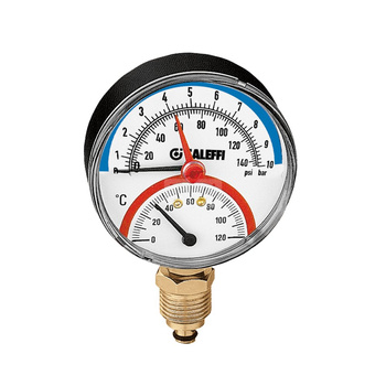 Termometr/manometr, przyłącze dolne, 1/2" 0-6 bar