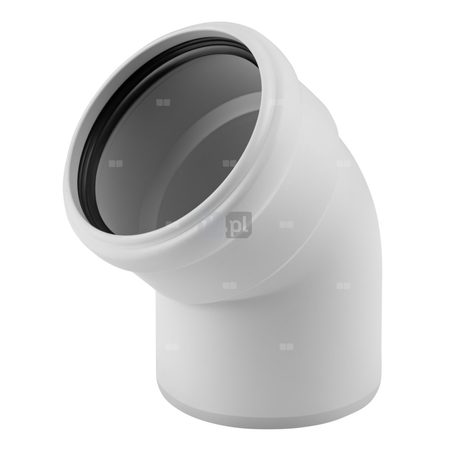 Kolano 45' MAGNAPLAST SKOLAN safe dBB, PP (biały), DN 125 (wz x ww), do kanalizacji