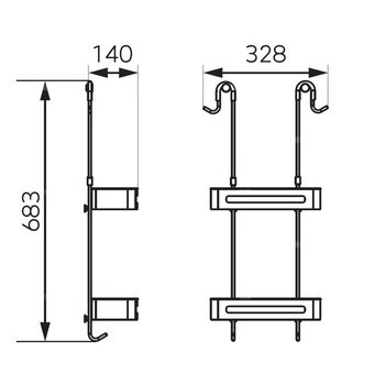 EMOTION podwójna półka wisząca, biały