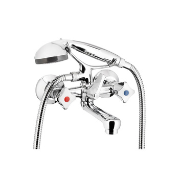 Bateria wannowa ścienna KFA Armatura STANDARD, kolor chrom