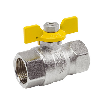 MIÑO zawór kulowy gazowy, 1 GW x 1 GW, uchwyt motylkowy