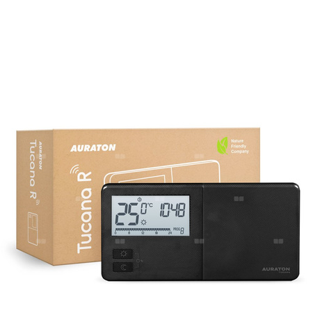 AURATON Tucana R (wersja czarna) - Tygodniowy, bezprzewodowy regulator temperatury (nadajnik)