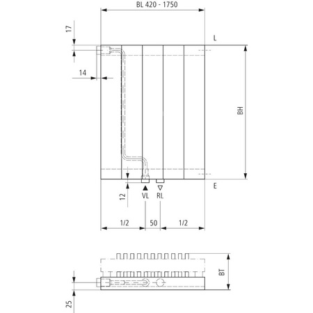 Grzejnik płytowy typ 22 KERMI V-HVV wym. 1800 x 560 mm, kolor biały, moc 2169 W