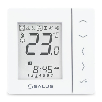 Regulator temperatury SALUS VS20WRF bezprzewodowy Zigbee z wyświetlaczem, montaż natynkowy