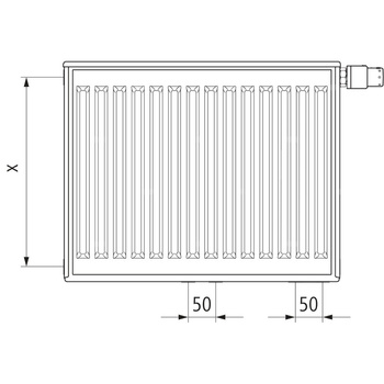 Grzejnik płytowy typ 33 KERMI X2 Profil-Vplus, lewy, z osłonami wym. 300 x 1800 mm, kolor biały, moc 2340 W