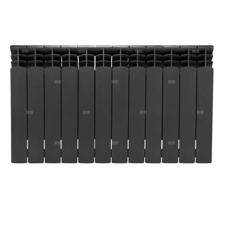 Grzejnik żeberkowy KFA Armatura G500F/12 aluminium, podłączenie boczne 572 x 966 mm, kolor grafit (RAL 9007), moc 1692 W