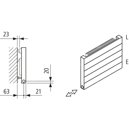 Grzejnik płytowy typ 11 KERMI HHN wym. 770 x 4800 mm, kolor biały, moc 5942 W