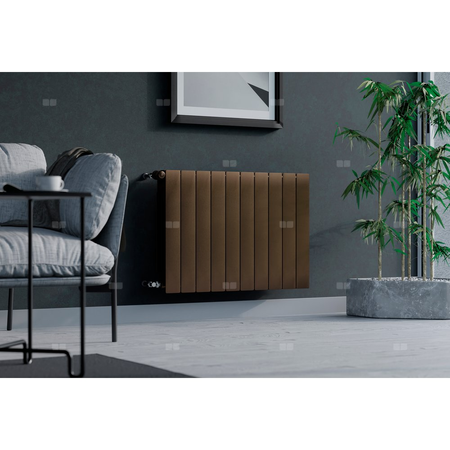 Grzejnik żeberkowy KFA Armatura ADR500/12 aluminium, podłączenie boczne 570 x 966 mm, kolor miedziany