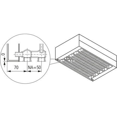 Konwektor Kermi V-Konvektor Typ22 BH280x122x4800mm QN5539, weiß, 6 bar, o. Abd., Vent. re