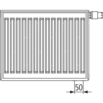 Grzejnik płytowy Kermi®X2® Profil-V typ 10 700x61x800 biały,10 bar, bez osłon