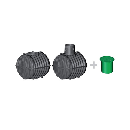 CARAT ZESTAW 13.500L 2x6500L Z NADBUDOWĄ MAX DN160 (bez pokrywy) - plastikowy Zbiornik na wodę deszczową, zbiornik na deszczówkę , zbiornik retencyjny, zbiornik z tworzywa , szambo