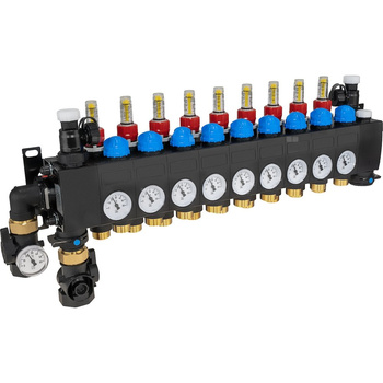 ProCalida CC 1 na 9 obiegów grzewczych, rotametry 0,75÷3,75 l/min