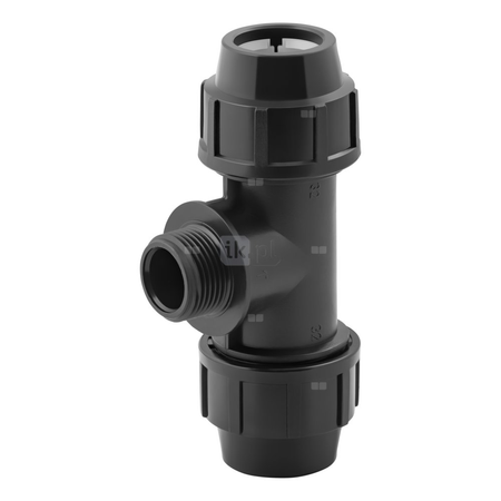 Trójnik skręcany z gwintem zewnętrznym do rur PE PN16 50 mm x 1 1/2