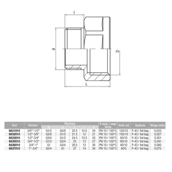 Złączka nakrętno-wkrętna redukcyjna śrutowana VALVEX Twist, 1/2'' x 3/8'' (GW x GZ)