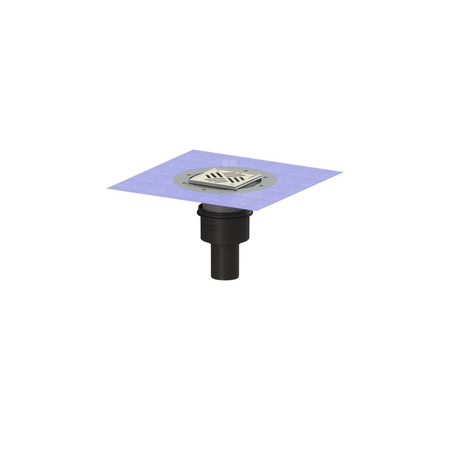 Wpust Ecoguss, DN70, odpł.pionowy, z nasadką Variofix i kratką/ramą nierdz. 138x138