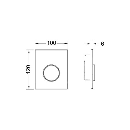 Przycisk spłukujący do stelaża do pisuaru (Mechaniczny) TECE loop tworzywo, kolor biały / chrom połysk