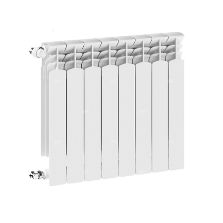 Grzejnik żeberkowy KFA Armatura G600F/8 aluminium, podłączenie boczne 672 x 644 mm, kolor grafit