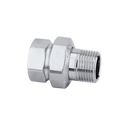 Złączka trzyczęściowa prosta. Wykończenie: chrom 1 1/2" GW x GZ z złączką