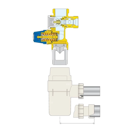 Hydrauliczna grupa bezpieczeństwa do zasobników c.w.u. DN 20 (3/4")