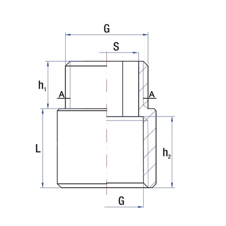 Przedłużka RUMET mosiądz 1/2'' x 1/2'' (GW x GZ), 17 mm