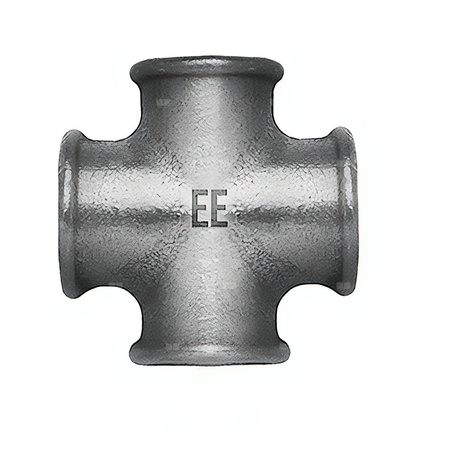 Czwórnik ODLEWNIA ZAWIERCIE C1/34/180 żeliwo (ocynk) 3/4'' x 3/8'' x 3/4'' x 3/8'', GW gazowy stożkowy x GW gazowy stożkowy x GW gazowy stożkowy x GW gazowy stożkowy