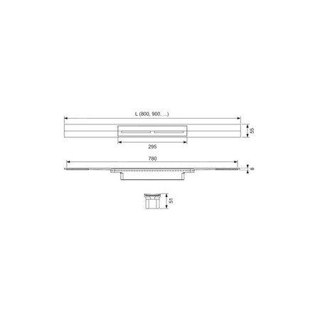 TECEdrainprofile - rynna stal szczot.800mm