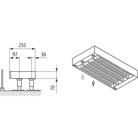 Konwektor Kermi Kon m. Str. Typ44 BH210x255x2400mm QN4586, weiß, 6bar, o. Abd., AB Uni.