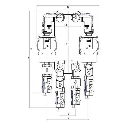 Zestaw wymiennikowy RUMET zasileanie z dołu 10 płytowy
