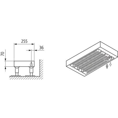 Konwektor Kermi Konvektor Typ54 BH280x255x1900mm QN4551, weiß, 6bar, m. Abd., AB Uni.