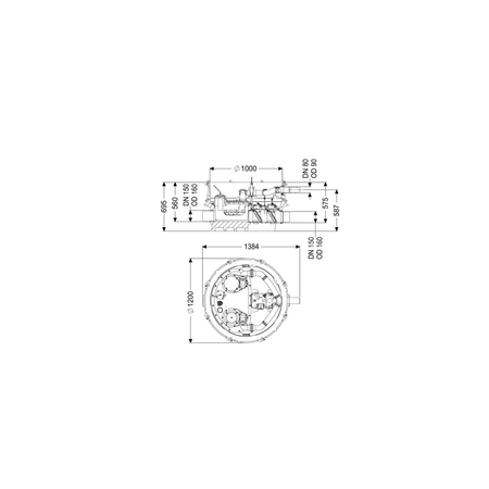 MODUŁ TECHNICZNY MONO ECOLIFT XL POMPA 230V SPF1400-S3 z automatyczną klapą zwrotną do ścieków czarnych do swob. ustawienia lub połączenia ze studz.