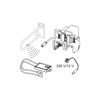 Mechanizm spłukujący elektroniczny do WC TECE planus 12 V, przycisk elektryczny montowany na poręczy - wersja bezprzewodowa