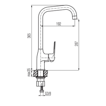 AURORA Bateria kuchenna stojąca z dźwignią z boku