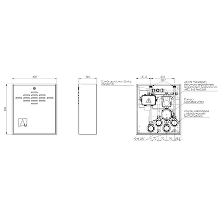 Grupa pompowa AFRISO PrimoBox ACB 950 GZ x GW 3/4'' x 3/4'', z zaworem mieszającym