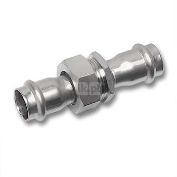 Śrubunek SANHA NiroSan Press trzyczęściowy, stal nierdzewna, 28 mm (zw x zw)