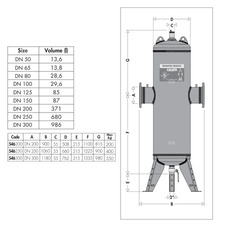 Separator powietrza-zanieczyszczeń kołnierzowy DN250