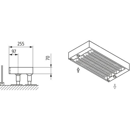 Konwektor Kermi Kon m. Str. Typ44 BH70x255x1600mm QN1493, weiß, 6bar, m. Abd, AB 12