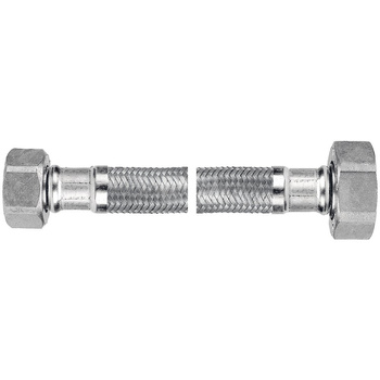 Wąż przyłączeniowy elastyczny FERRO z oplotem (stal), GW x GW, 1/2'' x 3/4'', długość 60 mm