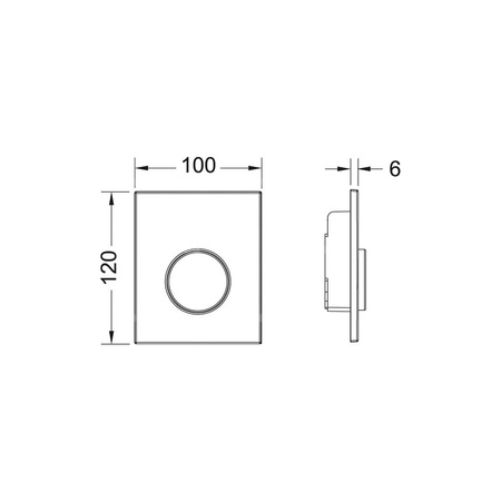Przycisk spłukujący do stelaża do pisuaru (Mechaniczny) TECE loop tworzywo, kolor biały