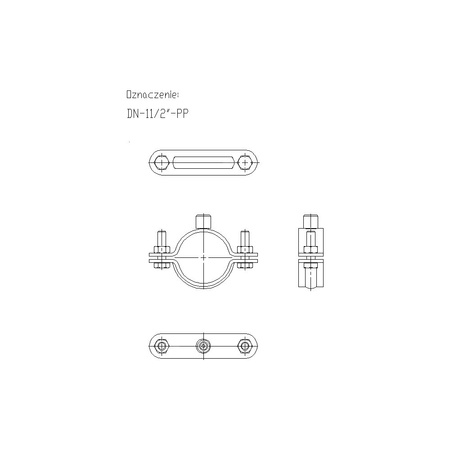 Obejma masywna DN 11/2 (48-52mm) DN11/2
