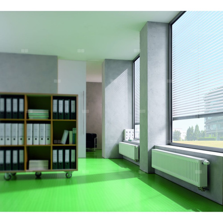 Grzejnik płytowy typ 11 KERMI Profil-V, prawy, z osłonami wym. 900 x 400 mm, kolor biały, moc 556 W