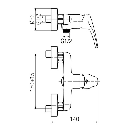 ECO Bateria natryskowa ścienna (bez akcesoriów)