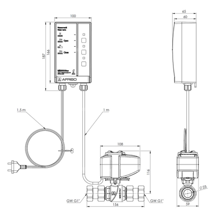 System detekcji wycieku AFRISO WaterControl 01.2 GW 1''