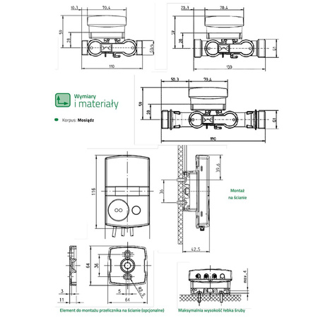 Ciepłomierz T350B qp 1,5 m3/h - zasilanie