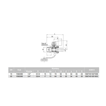 Zawór kulowy VALVEX Omni mosiądz niklowany, PN10 3/4'' GZ x złączka do węża, uchwyt: dźwignia