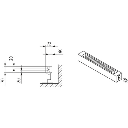 Konwektor Kermi Konvektor Typ21 BH210x72x3000mm QN2073,weiß,6bar, m. Abd., AB Uni.