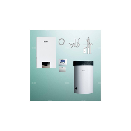 Pakiet - Kocioł gazowy jednofunkcyjny VAILLANT ecoTEC exclusive VC 25CS/1-7 kondensacyjny wiszący 2.8 - 26.4 kW + RegulatorsensoCOMFORT 720 + Zestaw powietrzno-spalinowy szachtowy + Zasobnik c.w.uVIH R 200/6 M