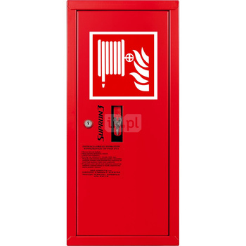 Hydrant DN 52 zawieszany boczny ze zwijadłem, wąż 20 m, zamek patent, RAL 3000 lewy