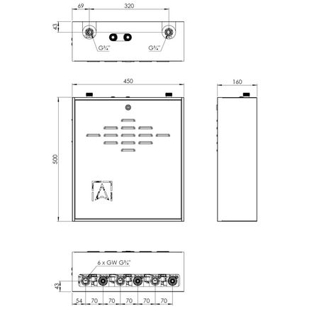 Grupa pompowa AFRISO PrimoBox AZB 555 GZ x GW 3/4'' x 3/4'', z izolacją, z siłownikiem arm 141
