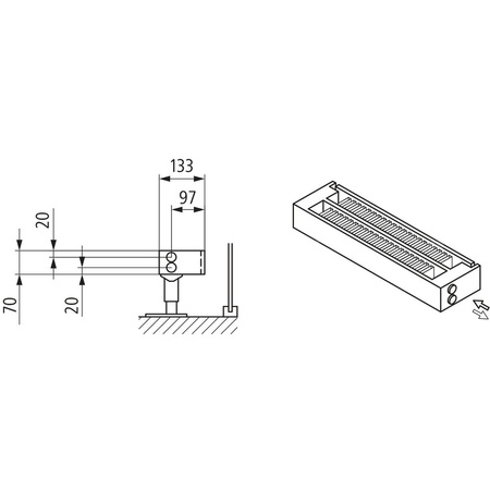Konwektor Kermi L-Kon S Typ22 BH210x133x600mm QN560,weiß,6bar,o. Abd.,AB Uni.