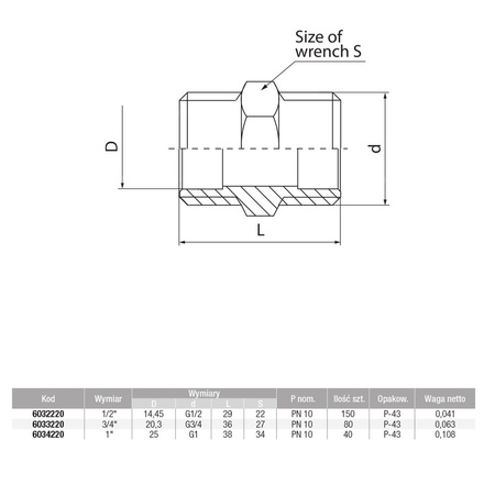 Nypel VALVEX V-Pex, mosiądz, 1'' (GZ), 38 mm